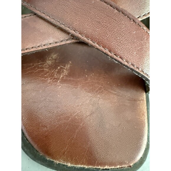 Vintage Nine and Co Brown Leather Strappy Sandals Women Size 7 Buckle Prentice - Picture 13 of 15